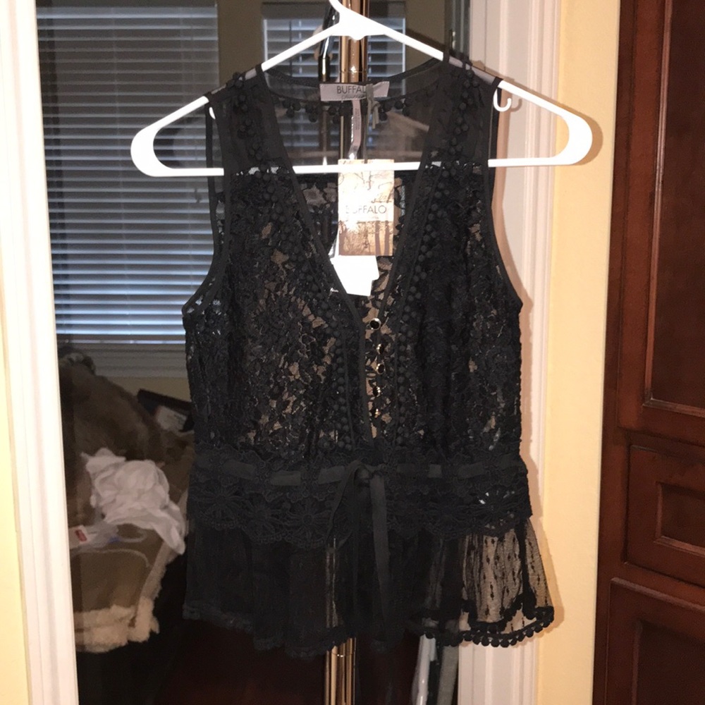 BUFFALO- BLACK LACE PEPLUM